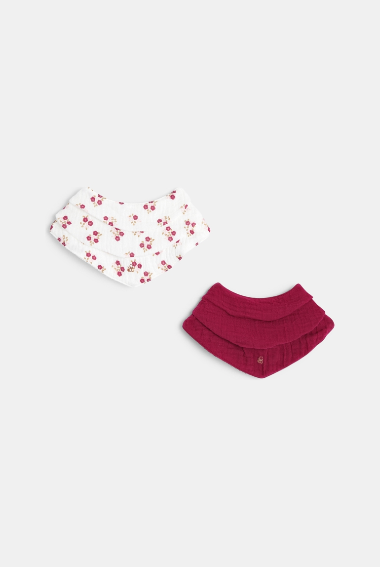 Foulard en gaze de coton doublée éponge (lot de 2) rose naissance 1