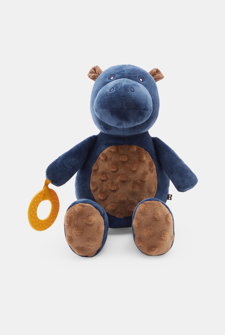 Doudou dinosaure velours effets sensoriels bleu naissance 1