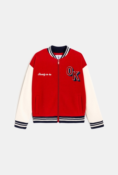 Teddy zippé en molleton rouge garçon 2