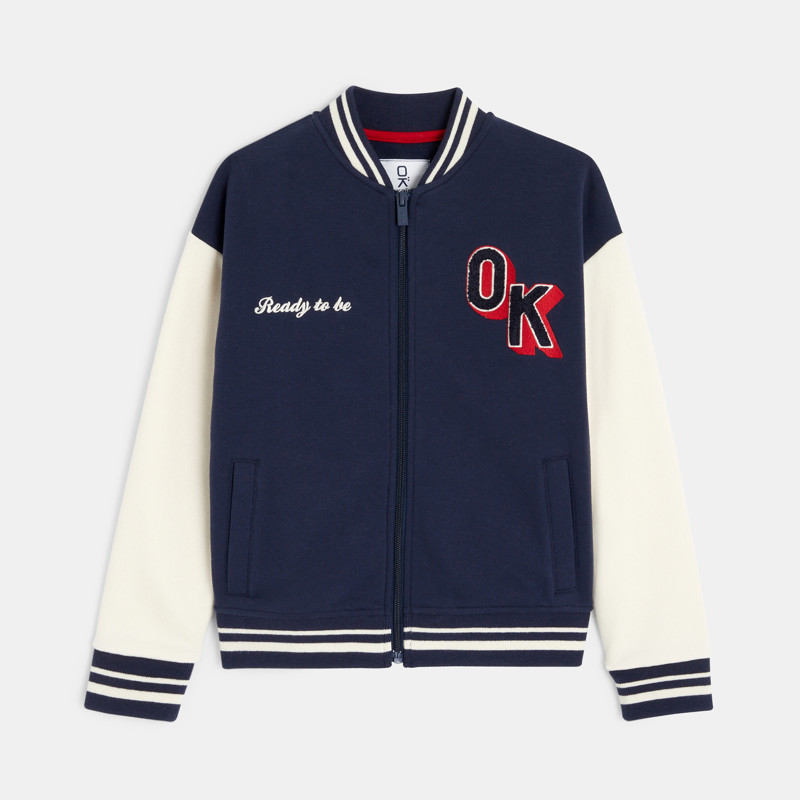 Teddy aus Molton, mit Reißverschluss Blau Jungen