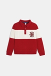 Sweat-shirt col polo rouge garçon