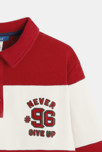 Sweat-shirt col polo rouge garçon 3