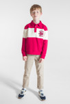 Sweat-shirt col polo rouge garçon 4