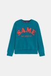 Sweat-shirt à message bleu garçon