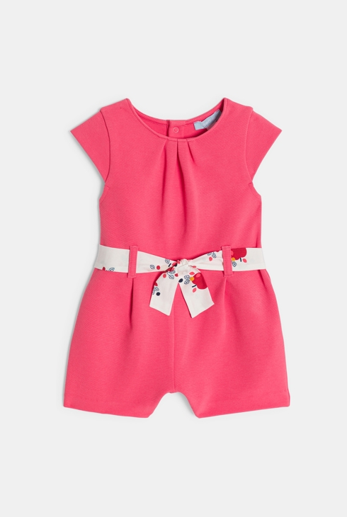 Combinaison courte fantaisie avec ceinture fleurie bébé fille 1