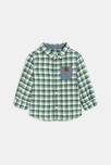 Chemise à carreaux en tubique verte bébé garçon