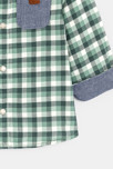 Chemise à carreaux en tubique vert bébé garçon 2