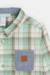 Chemise à carreaux en tubique verte bébé garçon 4