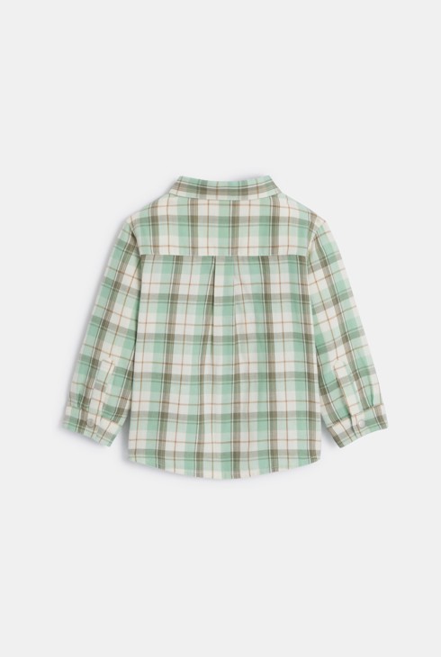 Camisa de cuadros de tejido túbico verde bebé niño 2