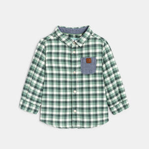 Baby boys' green checked shirt 1