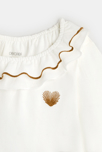 T-Shirt mit Rüschenausschnitt Weiß Baby Mädchen 3