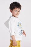 T-shirt à capuche animaux blanc bébé garçon 5