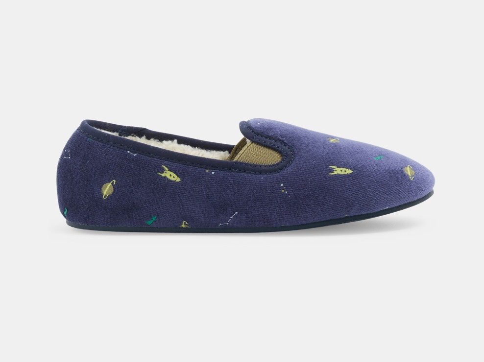 Hausschuhe gefüttert Raketen blau Jungen 1