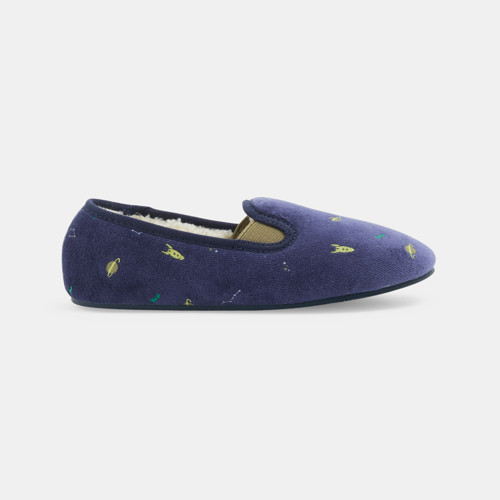 Chaussons Fourrés Fusées Bleu Garçon - Bleu Navy - 34 - OKAIDI