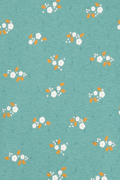 Bedruckter Pyjama aus Pointelle-Jersey Grün Mädchen 2