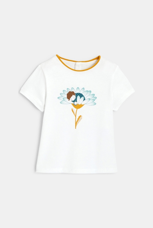 T-shirt manches courtes vert bébé fille 1