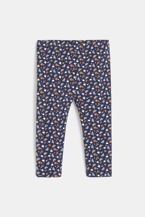 Legging fleuri bleu bébé fille 1