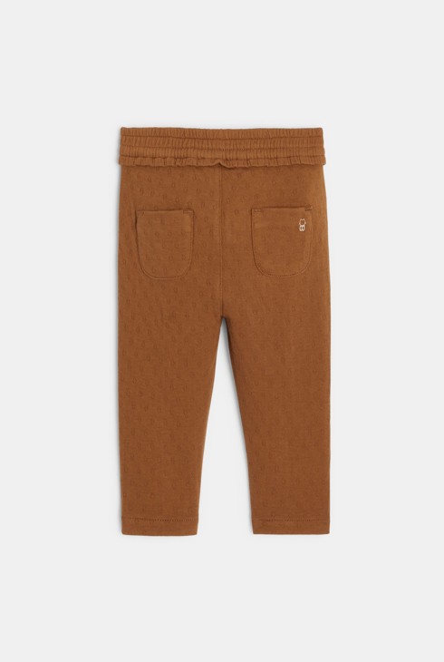 Modne pletene hlače z elastičnim pasom rjava dojenček deklica 2