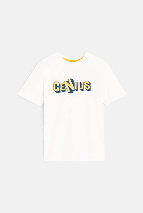 T-Shirt mit Schriftzug Weiß Jungen 1