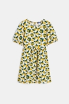 Bedrucktes Kleid mit Ballonärmeln Grün Mädchen 1