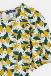 Bedrucktes Kleid mit Ballonärmeln Grün Mädchen 2