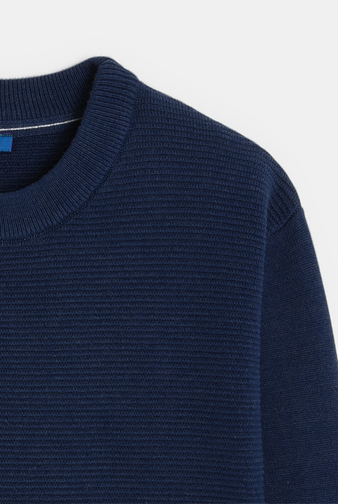 Pull à poche kangourou bleu garçon