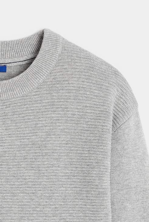 Pull à poche kangourou gris garçon 2