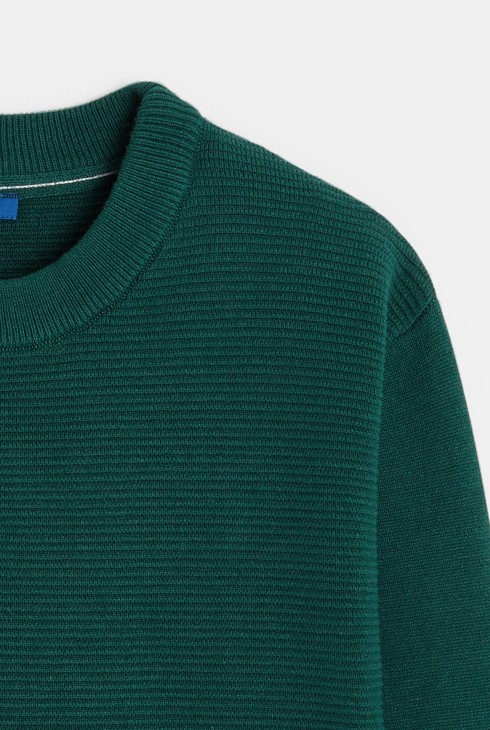 Grüner Pullover mit Kängurutasche für Jungen 2