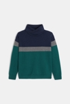 Pull d'hiver col snood vert garçon 1