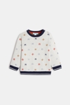 Pull épais maille tricot imprimé animaux gris bébé garçon