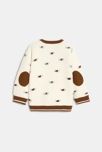 Pull épais maille tricot imprimé animaux blanc bébé garçon 3