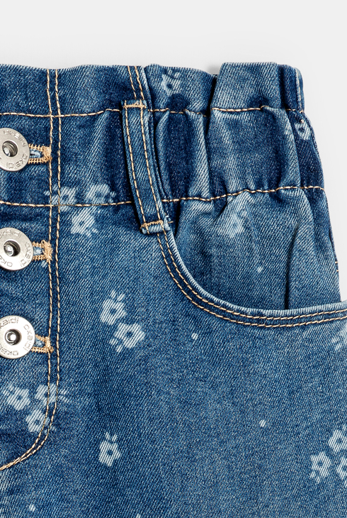 Mom-Paperbag-Jeans Blau Mädchen 2