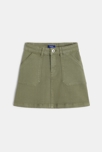 Mini-jupe en toile verte fille