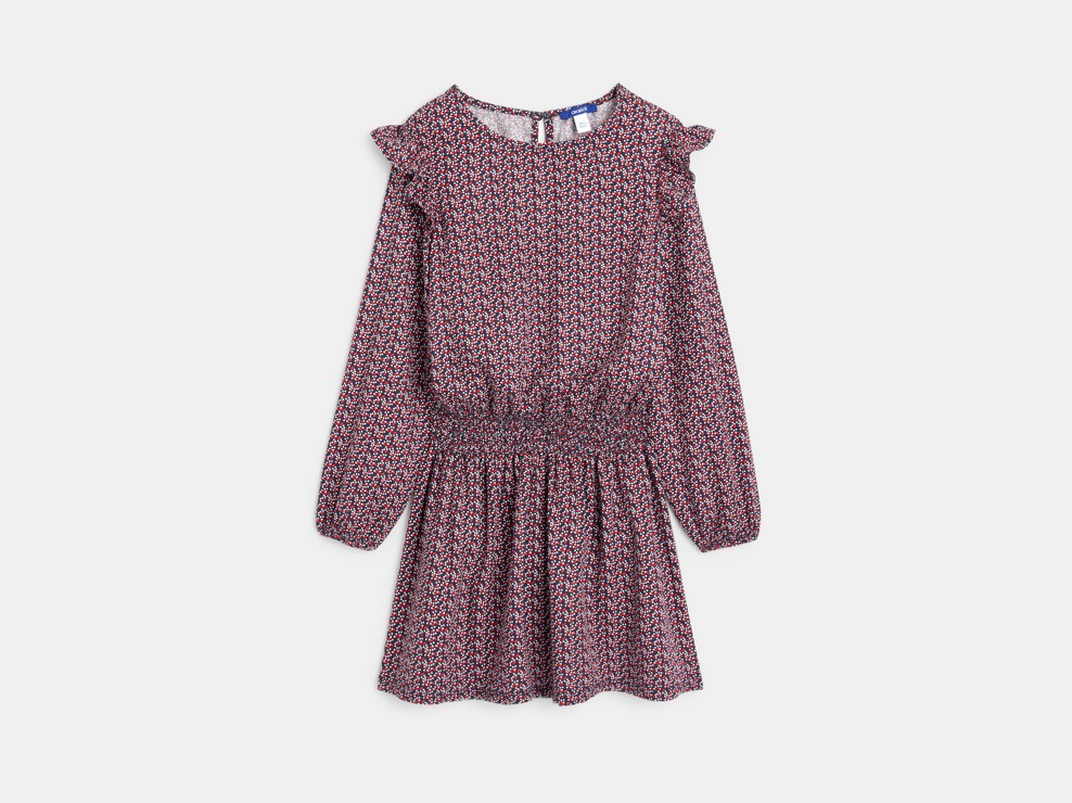 Robe courte imprimée bleue fille 1