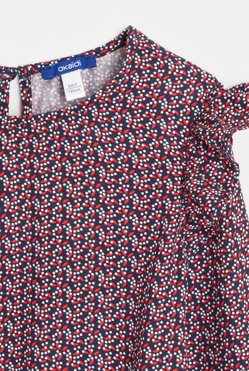 Robe courte imprimée bleue fille