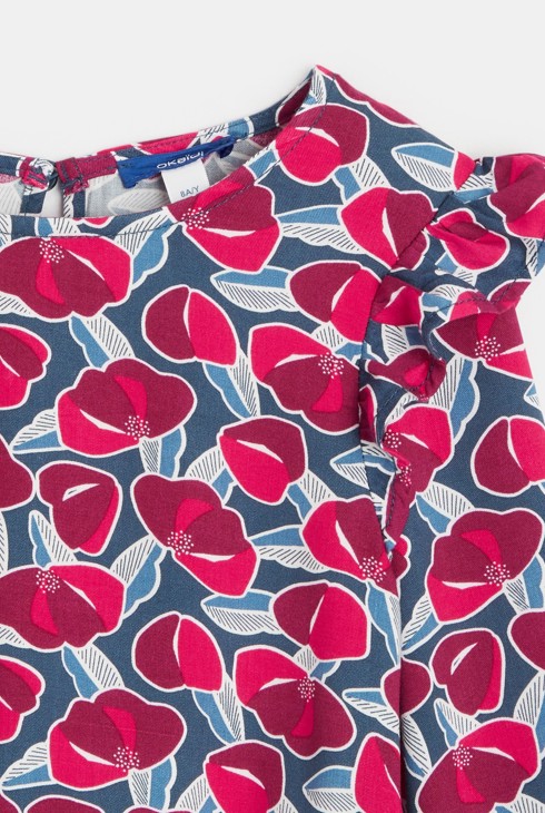 Robe courte imprimée rose fille 2