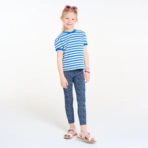 Leggings verdi blu in jersey stampato bambina 1