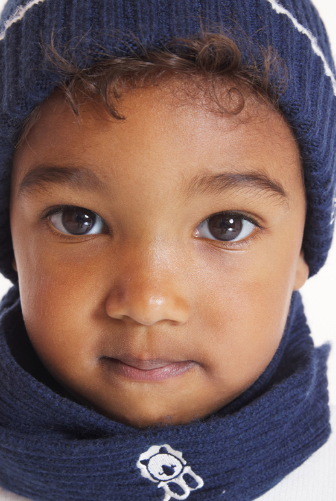 Strickmütze mit Tier-Stickerei Blau Baby Jungen 1