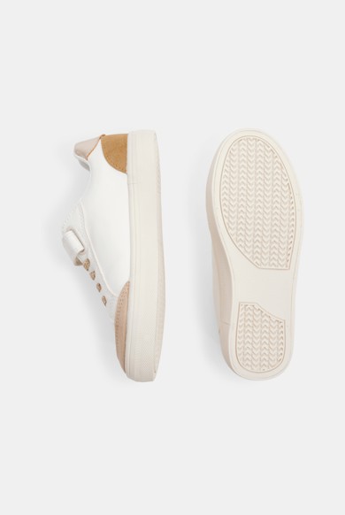 Girl's beige shiny streetwear trainers Okaïdi & Obaïbi