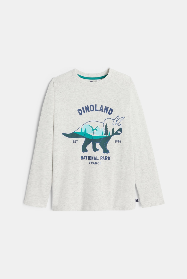 Langärmeliges T-Shirt mit Dinosauriermotiv für Jungen 1