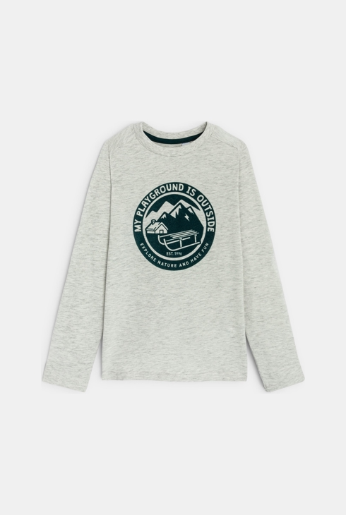 T-shirt manches longues gris Garçon 1