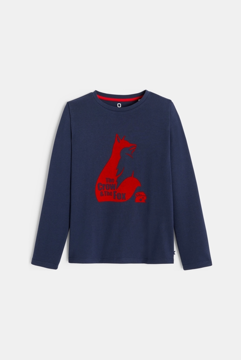 Langärmeliges blaues Fabel-T-Shirt Jungen. 1