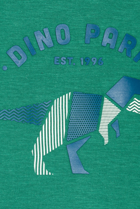 Langärmeliges T-Shirt mit Dinosauriermotiv Grün Jungen