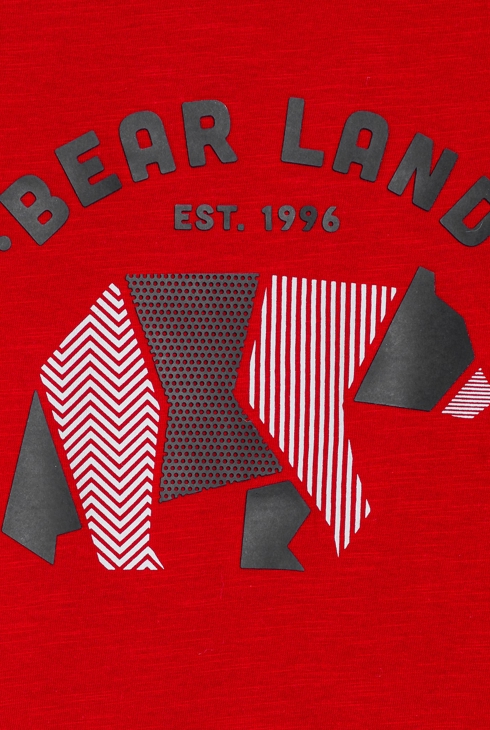 Langärmeliges T-Shirt mit Bärenmotiv Rot Jungen
