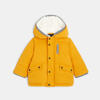 Manteau matelassé à capuche fourrée jaune bébé garçon