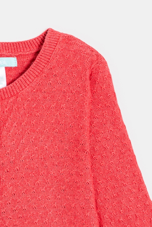 Gilet maille fantaisie rose bébé fille