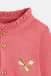 Robe boutonnée manches longues rose bébé fille 2