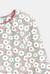 Gilet en molleton fleuri vert bébé fille 2