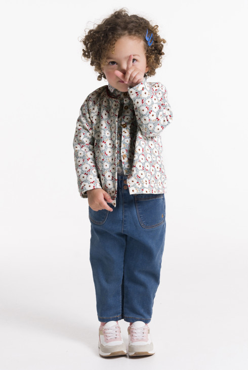 Weste aus geblümtem Molton Grün Baby Mädchen 2