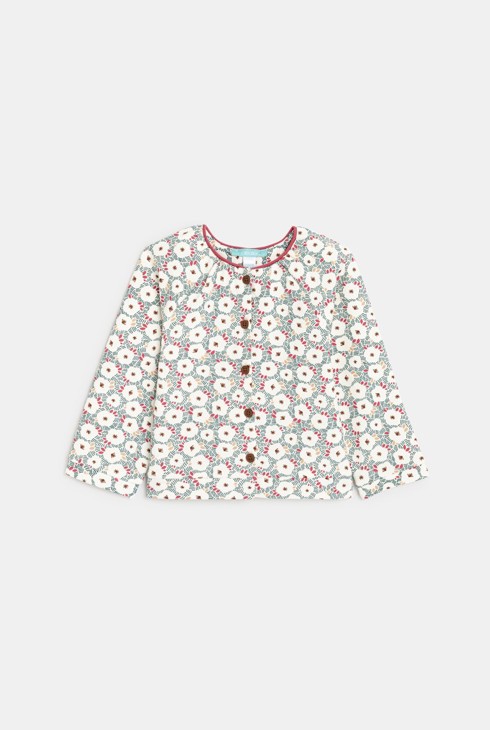 Weste aus geblümtem Molton Grün Baby Mädchen 2